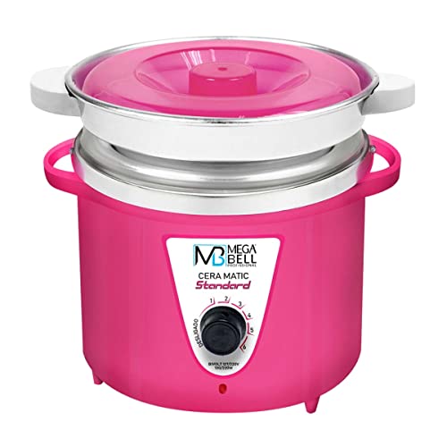 Mega Bell, Panela aquecedora de cera para depilação, Termocera, Cera-Matic Standard, Com refil, Bivolt, 900g, Rosa
