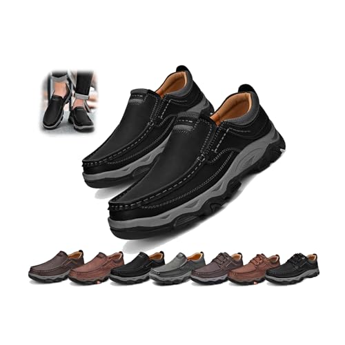 Enjerr Orthopedic Balance Shoes Men's Slip-On Loafers Comfortable Fashion Outdoor Walking Boat Hand Stitching Comfort Anti Slip