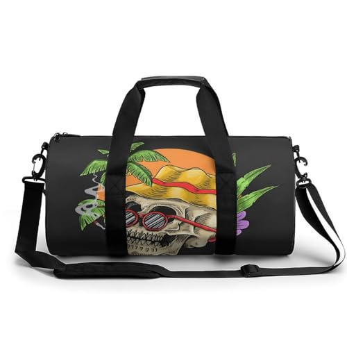 Sac de sport gym crâne tropical sac de voyage week-end duffel bag 45cm de longueur