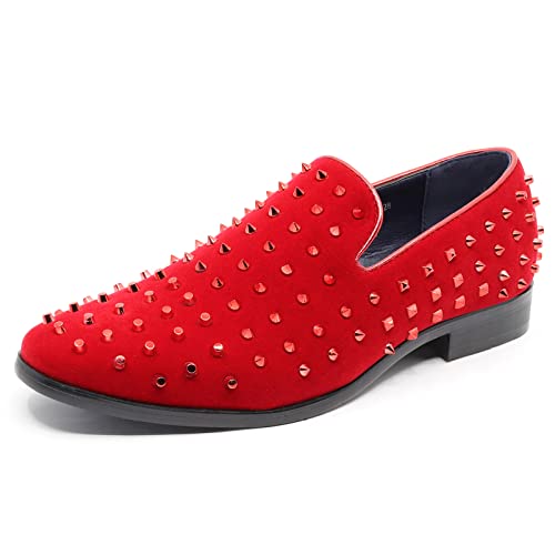 Men's Vintage Spike Fashion Designer Classic Smoking Dress Tuxedo Loafers Slip On Shoes SM-28
