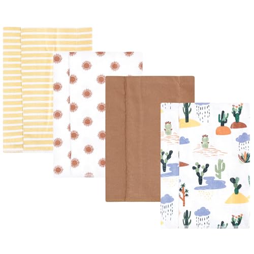 Image of Hudson Baby Unisex Baby Cotton Flannel Burp Cloths, Fun Desert, One Size