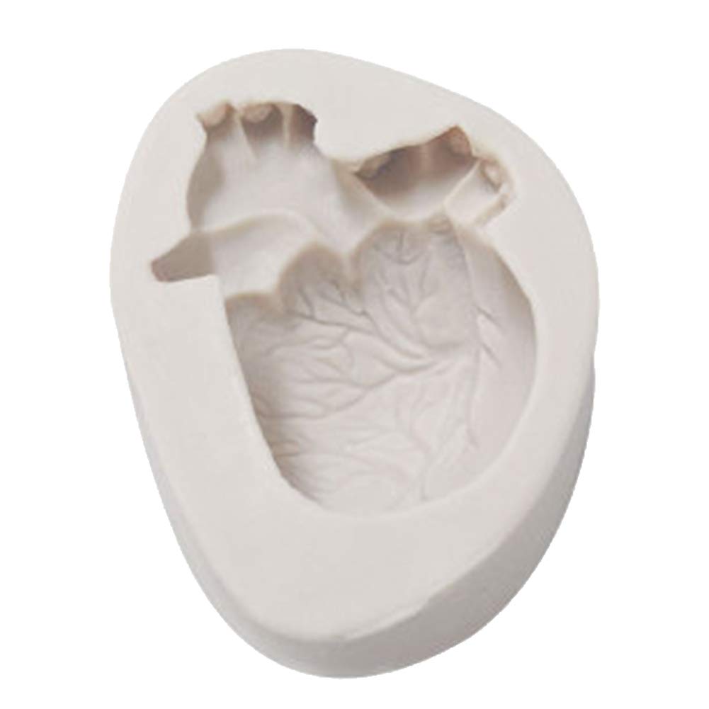 Aisoway Halloween Human Heart Silicone Mold Horror Fondant Cake Chocolate Mold Non-Stick Clay Soap DIY Baking Tools