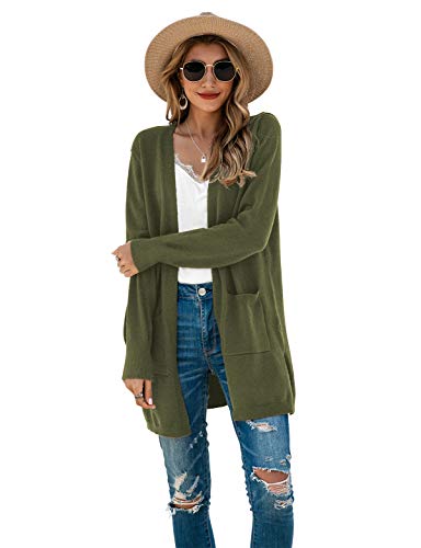 Image of TASAMO Cardigan Sweaters for Women Long Sleeve Open Front Casual Knit Fall Coat Oversized Soft Outwear with Pockets