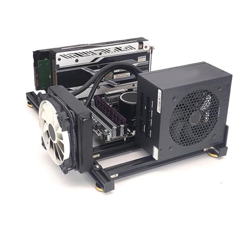 Gabinete abierto OSALADI para placa base ATX con diseño creativo, excelente enfriamiento y espacio para tarjetas gráficas y fuente de poder miniatura 7