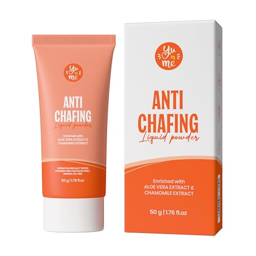 Image of Yu n Me Anti-Chafing Liquid Powder Cream | Anti-Rash Cream for Inner Underarms & Intimate Areas | Dermatologically Tested | Tapioca Starch & Aloe Vera | Non-Greasy Formula | For Men & Women | 50gm