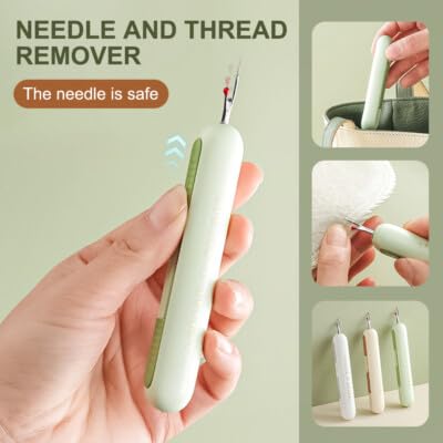 Tinkpin 2 in 1 Needle Threader Tool Set with 2 Needle, Sewing Needle Threader, DIY Needle Threader Hand Machine Sewing Tool with Seam Ripper for Sewing Crafting,Needle Thread Inserter 3