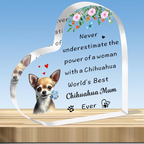 JMIMO Chihuahua Mum Gifts For Women Mothers Day Christmas Birthday Gifts For Chihuahua Mum Plaque Present