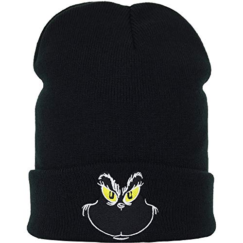 EXPRESS-STICKEREI Lustige Strickmütze - Warme Wintermütze mit Spruch Grinch - Beanie für Damen und Herren - Unisex Wollmütze - Haube mit Spruch