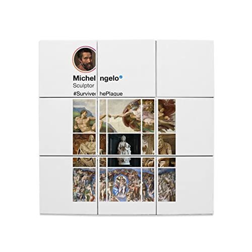 Carreaux céramique décoratifs Michel-Ange, lot de 9 faïences murales d'art
