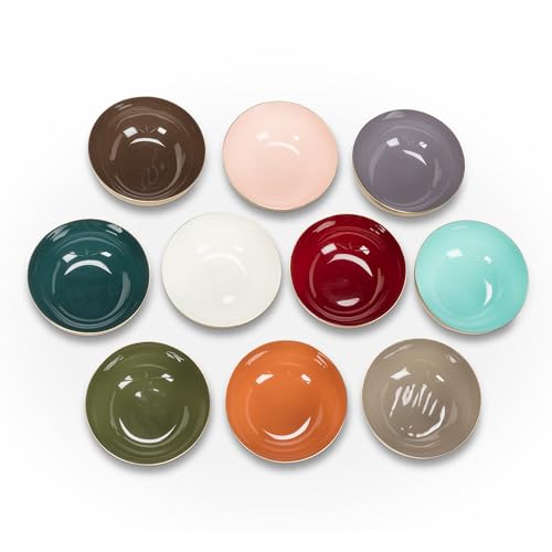 Cuenco de metal esmaltado mini de 4 pulgadas accesorio premium marrón para alta cocina 6