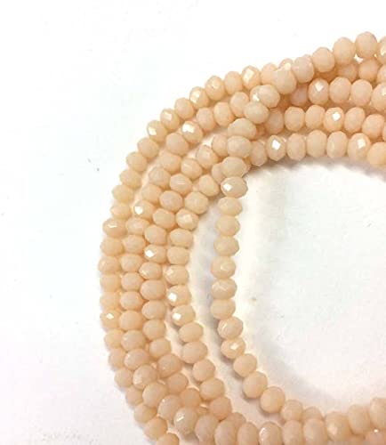 Perles rondelles facettées en verre imitation quartz rose éclat premium 3-4mm