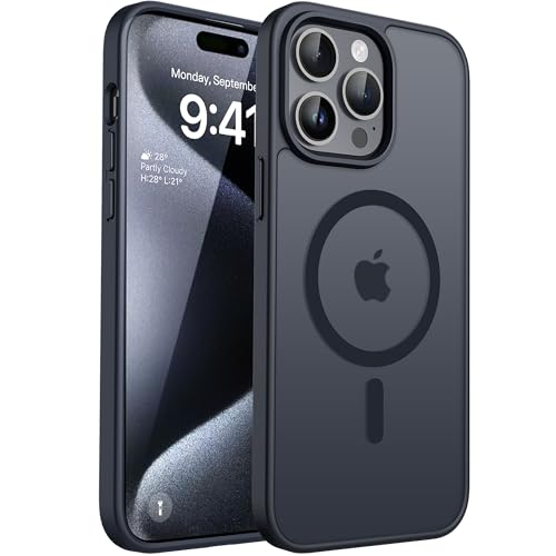 CACOE für iPhone 15 Pro Max Hülle Kameraschutzend Kompatibel mit MagSafe Stoßfest Kratzfest Magnetisch Rückseite Handyhülle für iPhone 15 Pro Max Case Transluzente