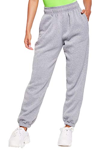 Women's Cinch Bottom Sweatpants Pockets High Waist Sporty Gym Athletic Fit Jogger Pants Lounge Trousers(Normal-Grey, M)