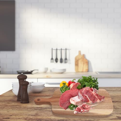 Tabla de cortar de madera de acacia ligera HANABASS con asa portátil para cocina 7