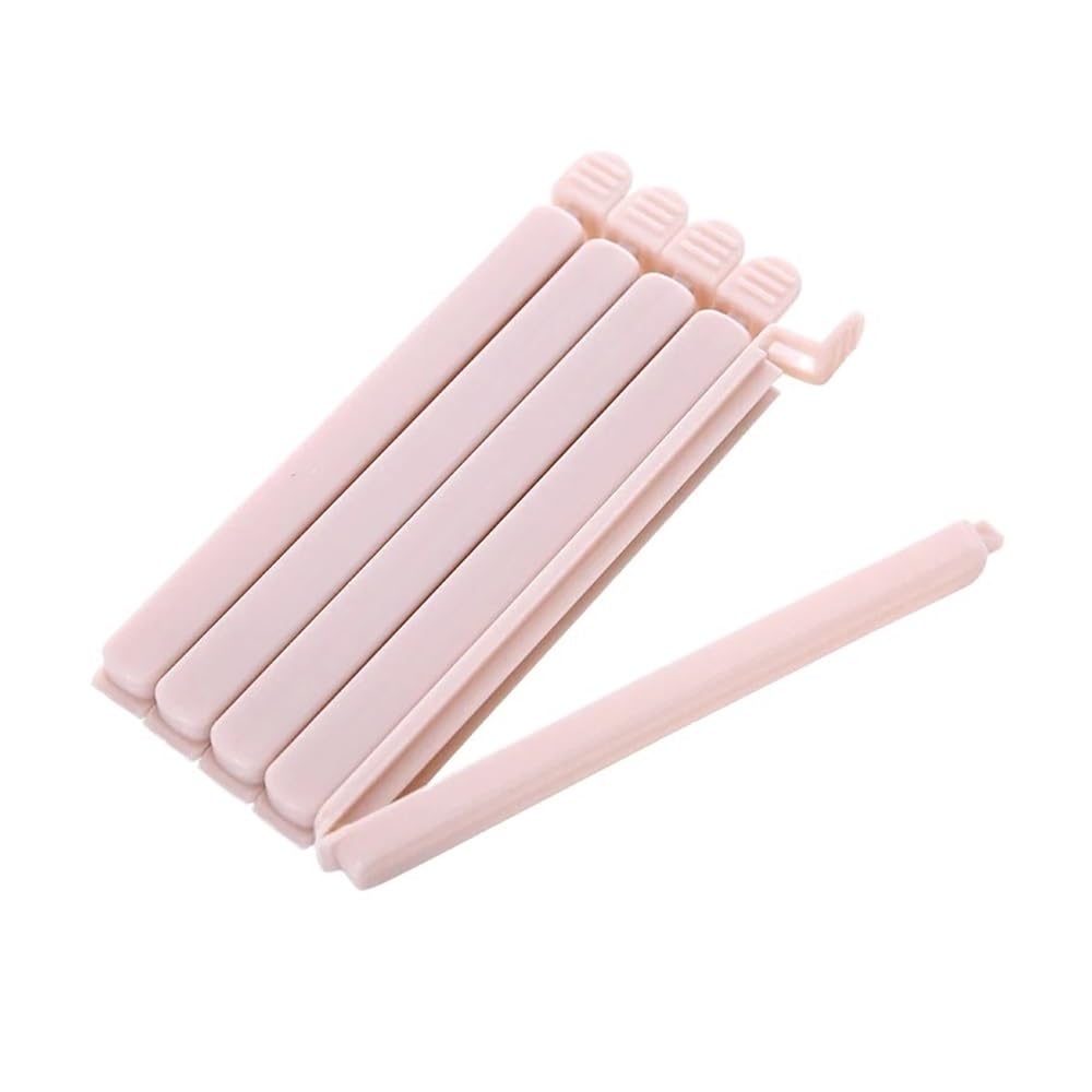 5Pcs Portable Kitchen Storage Snack Seal Sealing Bag Clips Sealer Clamp Plastic Tool Accessories(5pcs-pink-L)