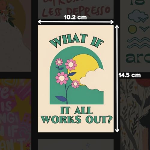 Image of auraposter Paper Manifestation Poster|(Set Of 40)|Positive Affirmation Cards|Vision Board Supplies (15 X10 Cm)|Feel Good For Wall,Bedroom,Living Room|Pink Girly Aesthetic Posters|Glue Dots Included