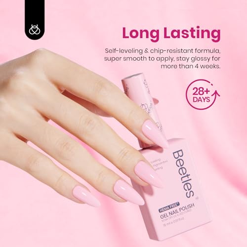 Image of Beetles Summer Gel Polish Set - Romantic Blush 6 Colors Gel Polish Set HEMA-Free, Nude Light Baby Hot Pink Colors Summer Nails, Long Lasting Soak Off UV LED Nail Lamp