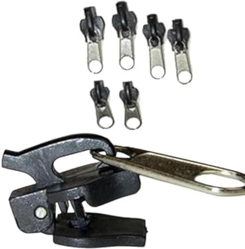 6Pcs Black Universal Instant Fix Zipper Repair Kit Replacement Zip Slider Teeth Zippers Design Arts, Crafts and Sewing，Fasteners
