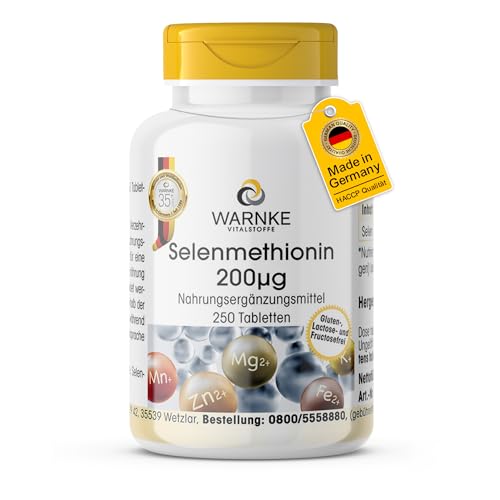 Selenio 200mcg – Seleniometionina – 250 comprimidos | Warnke Vitalstoffe   Calidad de farmacia alemana