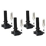 DEEGOOLY 4PCS UF-670 Ignition Coils Pack & 91794 Iridium Spark Plugs Compatible with Ford Edge Explorer Focus Fusion Mustang Taurus & Jaguar XE XF & Lincoln MKC & Land Rover L4 2.0L 2.3L