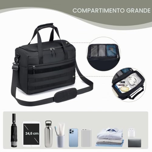 Miniatura 4 de Bagzy Bolso De Viaje Wizzair 40x30x20, Táctica Bolsa Deportiva Mano Maleta De Viaje Weekend Cabina De Equipaje Bolso Holdall Bolsa Fines De Semana Equipaje 25l, Negro