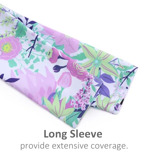 Girls Rash Guard Swimsuit Set Long Sleeve 2 Pieces Bathing Suit Swimming Skirt with Shorts 4-13Y4