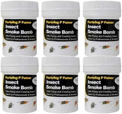 Smoke Bomb Professional Strength Fogger Fumigator for Fleas Bed bugs Moths Cluster fly Spider Poultry Red Mite and all insects Killer Midi Fumer 11g (Pack of 6)