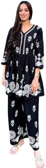 INDIAN GLORYWomen's Solid Rayon Gown Kurta with Top and Bottom, Long Kurti Ethnic Dress Set for All Occasions.