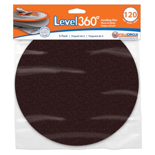 Full Circle International Inc. SD120-5 8-3/4- Level360 Sanding Disc 120 Grit for use with Radius360 sanding Tool or Drywall Power Sanding Tools, 5 Count