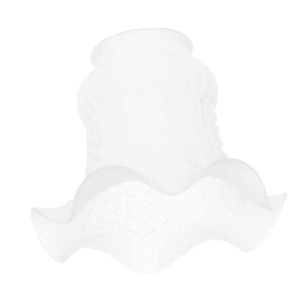 joyMerit 2pc Tulip Bell Shape Vintage Frosted & Clear Glass Lamp Shade Replacement