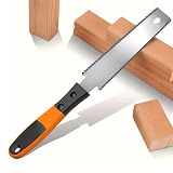 SURFOU Scie à bois japonaise   Petite scie à traction double face   Poignée antidérapante   Lame fine en acier au carbone   Pour le bricolage, le travail du bois