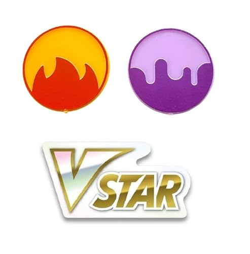 BB-Toy-Trades kompatibel für PKM TCG Elite Top Trainer Würfel Set Schadensmarken Dice Set mit BB-Toy-Trades Versandschutz - Schadensmarken und Acryl VStar Marker