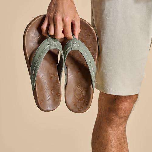 Image of OluKai Hiapo Men's Leather Beach Sandal, Crafted Materials | Non-Marking Sole, Lightweight & Durable, All-Day Comfort & Support