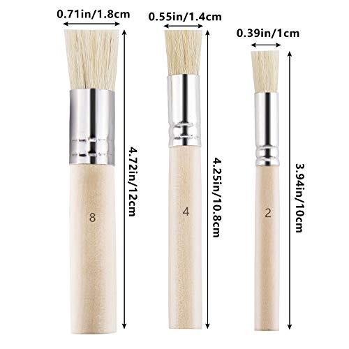 Luter 6Pcs Wooden Stencil Brushes, Natural Bristle Stencil Brushes For Acrylic Painting, Oil Painting, Watercolor Painting, Card Making, Diy Art Crafts Project (3 Sizes) #TOP1