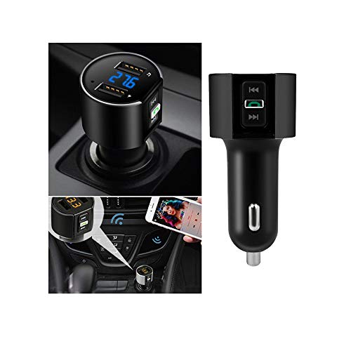 Auto Bluetooth FM Transmitter Kit,Blaue LED Digitalanzeige,Dual USB Ladegerät 5V/3.4A Wireless Radio Adapter MP3 Player Stecker USB Ladegerät