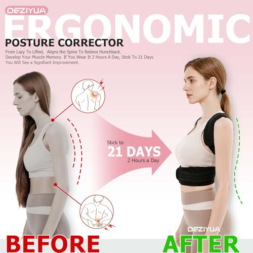 Posture Corrector Back Brace for Women and Men, Shoulder Straightener, Adjustable Back Support Brace, Back Pain Relief – Slouching, Scoliosis, Hunchback, Hump, Thoracic, Spine Alignment – with Adjustable Shoulder Straps, Posture Support. Posture Corrector Back Brace - L (Underbust 31''-37'') - Image 3
