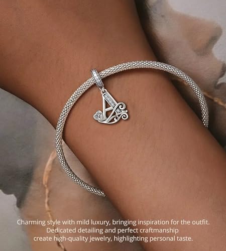 زويويزو تعليقة على شكل حروف فضية مناسبة لسوار باندورا بتصميم الحروف الابجدية الاولى من الاسور، مجوهرات هدايا للنساء Z