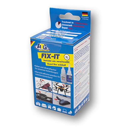 ATG110 FIX-IT -Transparent - Sekundenkleber Extra Stark Mit Granulat - Industriekleber für Porzellan Kunststoff Plastik Metall Holz - Transparent