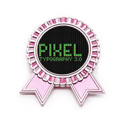 Badge broche rose Pihel Typographie 3.0 : la médaille en métal à offrir aux gagnants