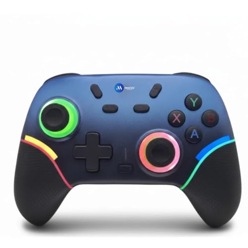 Image of GAMENOPHOBIA Play X9 Wireless Bluetooth Gaming Controller | Dual Vibration, 6-Axis Gyroscope, RGB LED Gamepad | 800mAh Rechargeable Battery | Compatible with Android, iOS, Windows PC, PS3, PS4 & Switch