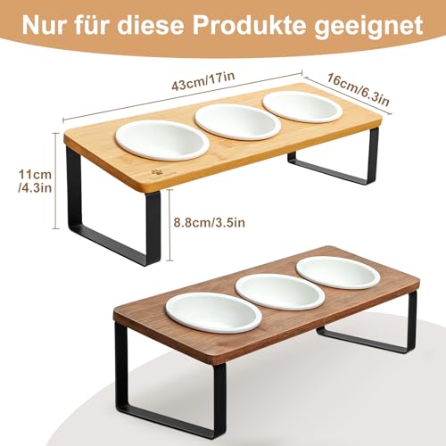 GUUSII HOME 3 Stück Ersatznäpfe Ersatzschalen Keramik für Bambus Foodbar, mikrowellen und spülmaschinenfest(12cm-6.76oz)