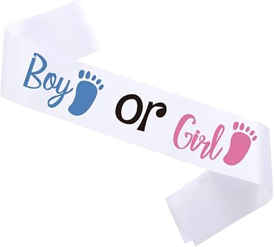 White sash, Boy or Gril sash, Gender reveal sash for mom and dad, mommy to be, daddy to be sashes, sashes for baby shower, mom to be sash, baby show sash.