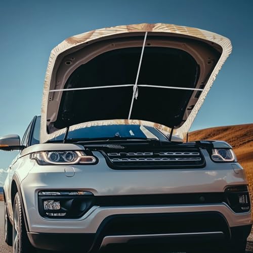 Image of Beige Octopus Car Hood Cover Stretchable Washable Automotive Exterior Accessories Classical Retro Art Octopus All-Season Protection Suitable for Most SUV Sedans