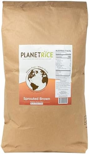 Planet Rice Sprouted Brown GABA Rice, Gluten Free, 25 lb Bulk