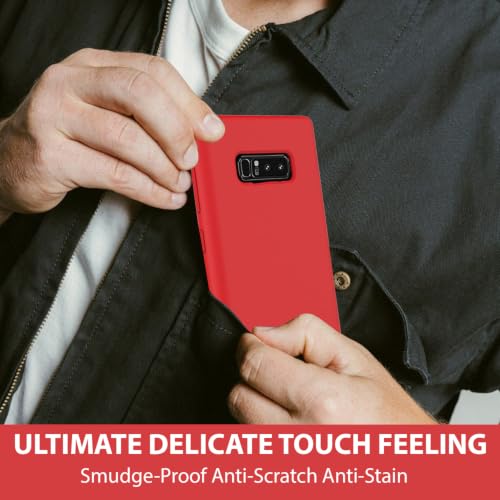 Image of LIRAMARK Liquid Silicone Soft Back Cover Case for Samsung Galaxy Note 8 (Red)