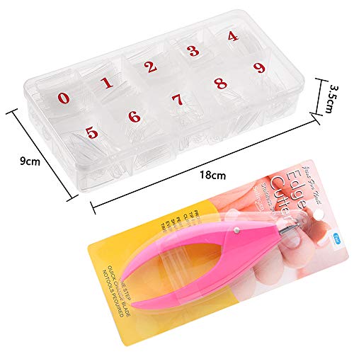 500 Künstliche Nägel Fingernägel Französische Kunstnägel + 1×Nagelknipser Gelnägel Nageltips Cutter Clipper Tipcutter… – Bild 6