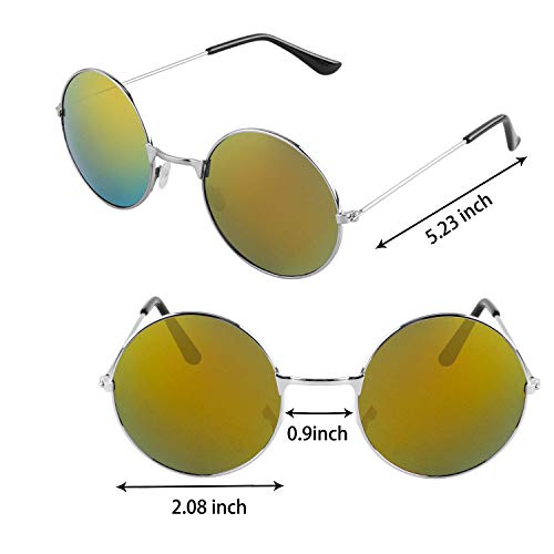 Siquk 20 Pairs Hippie Sunglasses Round Retro Sunglasses 60S Style Metal Frame Goggles For Girls Boys #TOP2