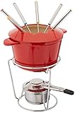 Cuisinart 13-Piece Cast Iron Fondue Set, Red