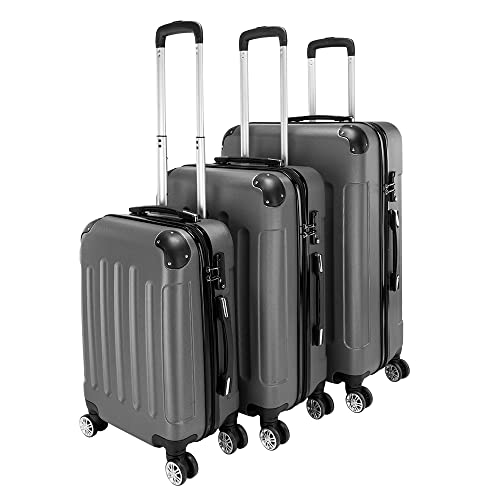 WEI WEI GLOBAL 3-Piece Luggage Sets - Suitcases with Double Silent Wheels - Travel Bag ABS Trolley Suitcase - Traveling Storage Suitcase Set (20