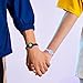 TOTWOO Long Distance Touch Bracelets, Light up & Vibration for Love - Pair of Bracelets Long Distance Relationship Gifts for Girlfriend, Mother-Daughter, Sisters Bluetooth APP Set Up Pairing Jewelry